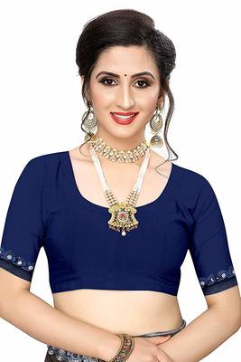 Brown printed lycra saree with blouse 5