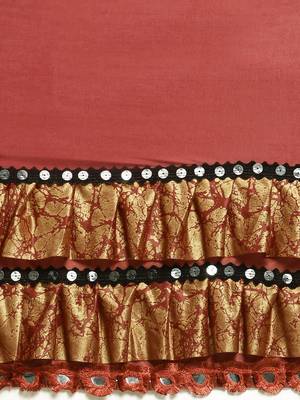 Maroon printed lycra saree with blouse 4