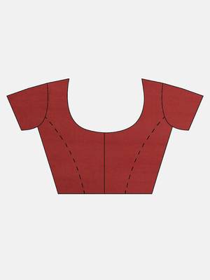 Maroon printed lycra saree with blouse 5