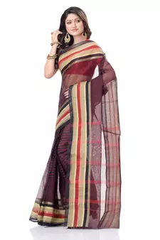 Black Woven Cotton Saree Without Blouse
