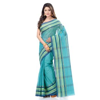 Light Green Woven Cotton Saree Without Blouse 1