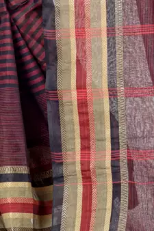 Black Woven Cotton Saree Without Blouse