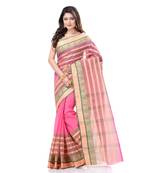 Pink Woven Cotton Saree Without Blouse