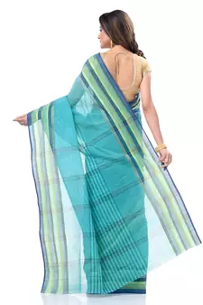 Light Green Woven Cotton Saree Without Blouse