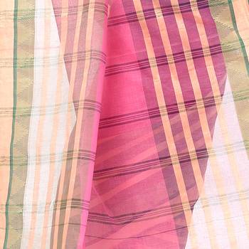 Pink Woven Cotton Saree Without Blouse 5