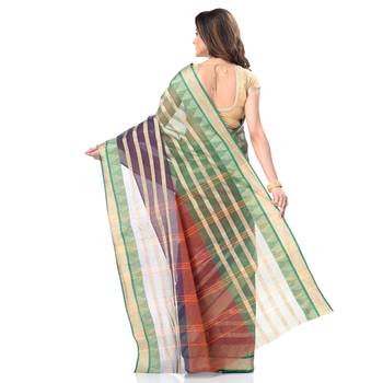 Brown Woven Cotton Saree Without Blouse 4