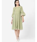 Shaily Retails Green Colour Gathers Kurta