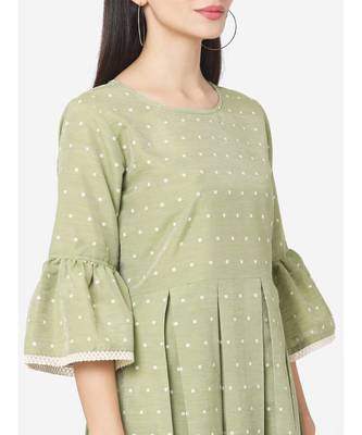 Shaily Retails Green Colour Gathers Kurta 3