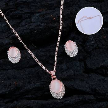 SILVER SHINE Exclusive Delicate Pendant Set For Women Girl 2