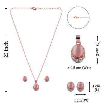 SILVER SHINE Exclusive Delicate Pendant Set For Women Girl 4
