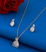 SILVER SHINE Delicate Fancy look   Pendant Set For Women Girl