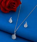 SILVER SHINE Delicate Silver Plated Party Wear  Pendant Set For Women Girl