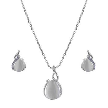 SILVER SHINE Delicate Silver Plated Party Wear  Pendant Set For Women Girl 3