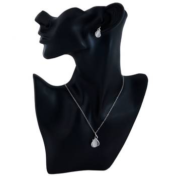 SILVER SHINE Delicate Silver Plated Party Wear  Pendant Set For Women Girl 5