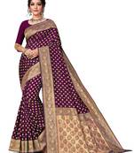 Mehrang Purple Woven Banarasi Silk Saree with Blouse 