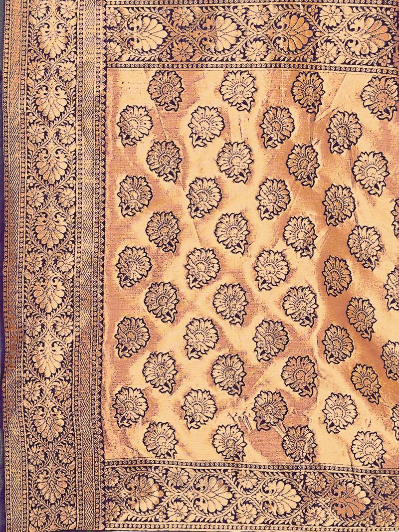 Mehrang Purple Woven Banarasi Silk Saree with Blouse 