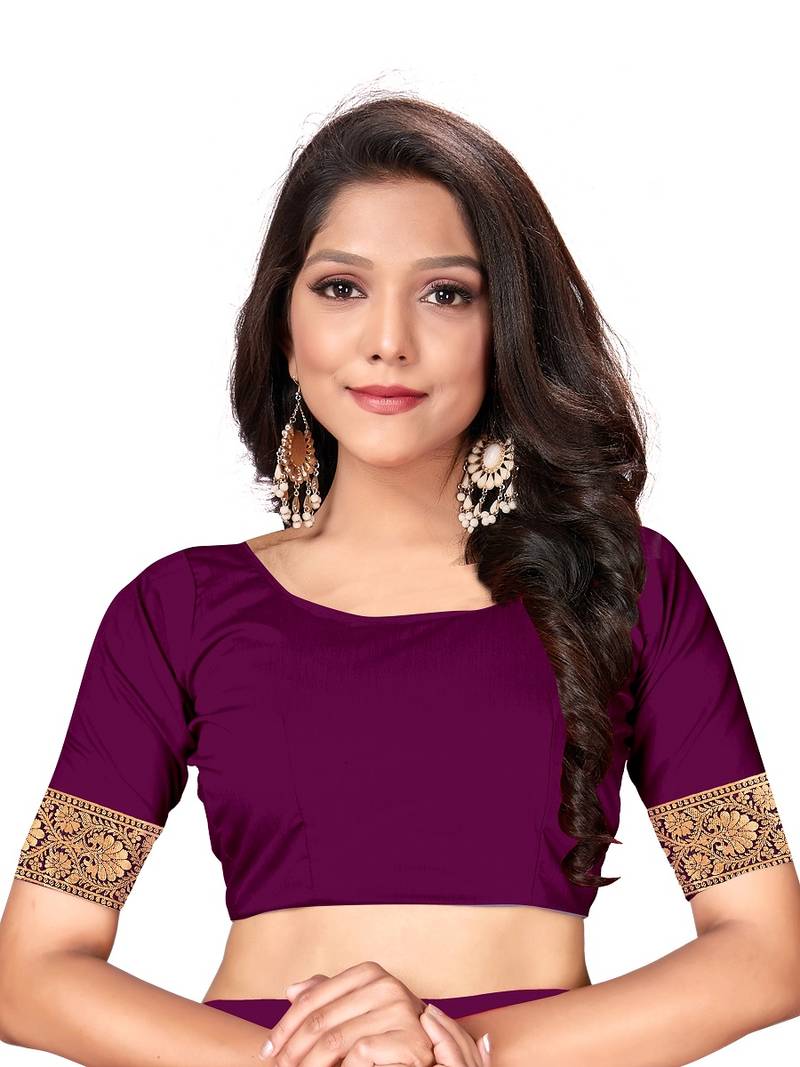 Mehrang Purple Woven Banarasi Silk Saree with Blouse 