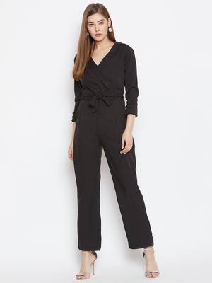 Black plain crepe dresses 1