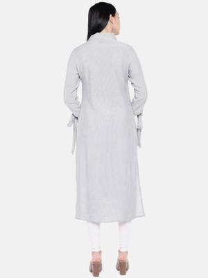 Blue printed rayon long-kurtis 5