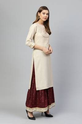 Off white printed rayon sharara-kurta 3