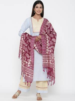 Blue printed cotton kurta-sets 3