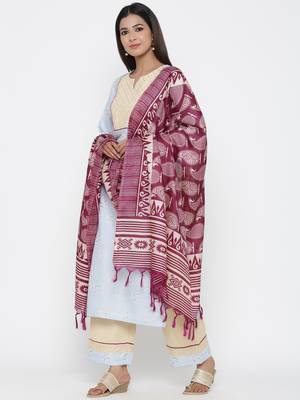 Blue printed cotton kurta-sets 4