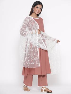Brown printed cotton palazzo-kurta 3
