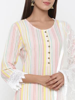 Multicolor printed cotton kurta-sets 2