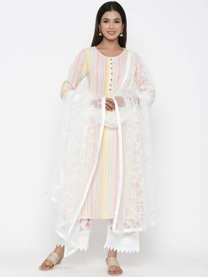 Multicolor printed cotton kurta-sets 1