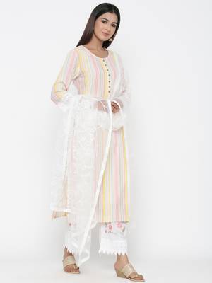 Multicolor printed cotton kurta-sets 3