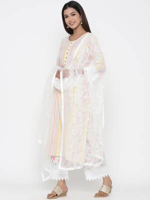 Multicolor printed cotton kurta-sets 4