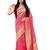 Light pink woven banarasi silk saree with blouse