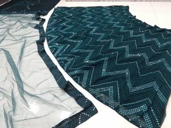 Bottle green 3mm sequins and Thread embroidered Georgette fabric lehenga choli 2