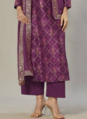 purple embroidered jacquard zari_work long-kurtis 3