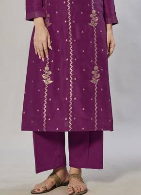 purple embroidered jacquard zari_work long-kurtis 3