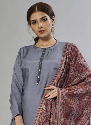 grey embroidered muslin zari_work long-kurtis 2