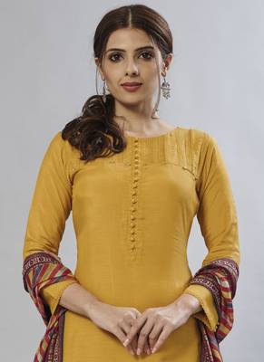 mustard embroidered muslin zari_work long-kurtis 2