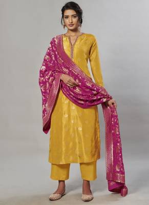 mustrad embroidered jacquard zari_work long-kurtis 1