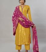 mustrad embroidered jacquard zari_work long-kurtis