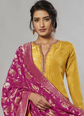 mustrad embroidered jacquard zari_work long-kurtis 2