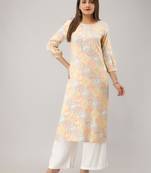 Orange Colored Gota Work Rayon Kurta