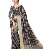 Multicolor Printed Tussar Silk Blend Saree With Blouse