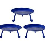 Home Decorative Hand painted Table Top Decor Blue Set of 3 Pcs Wrought Iron