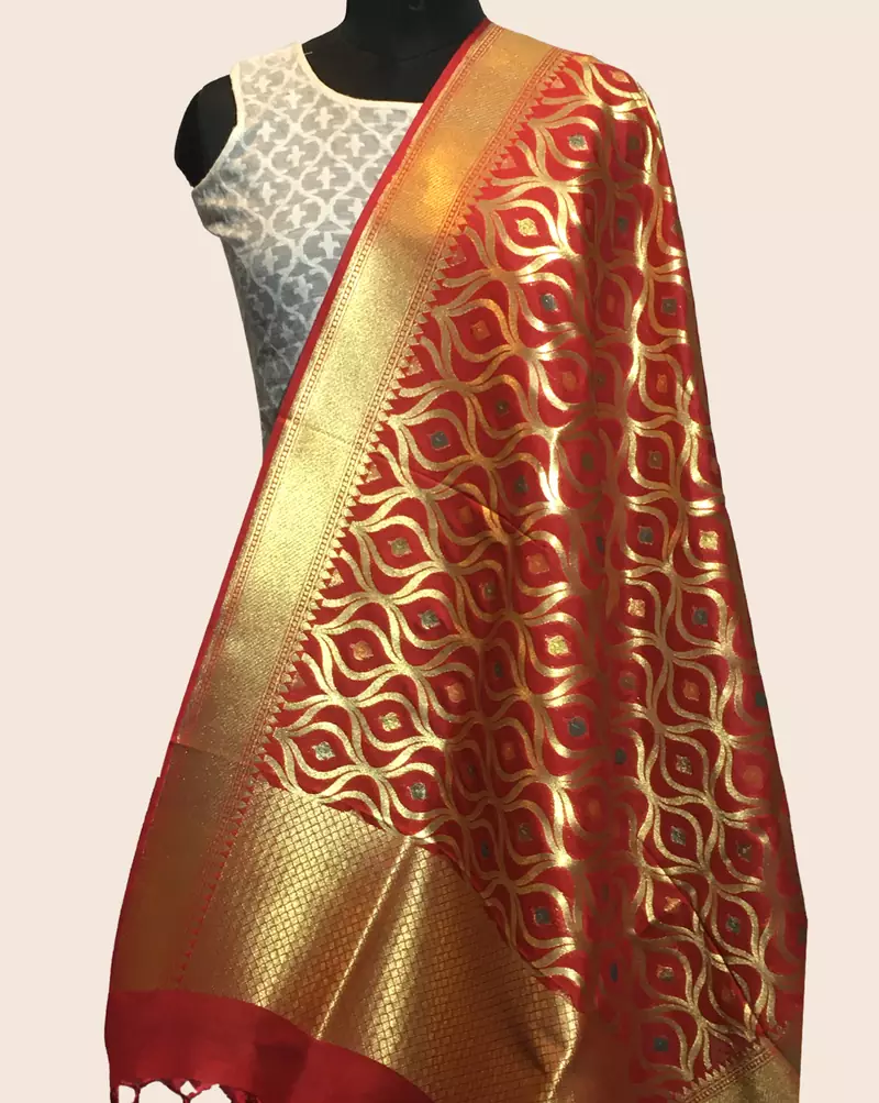 Banarasi kataan Silk Meena Dupatta