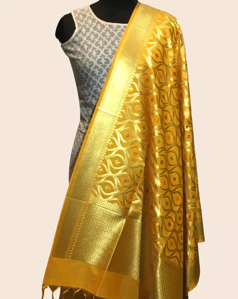 Banarasi kataan Silk Meena Dupatta