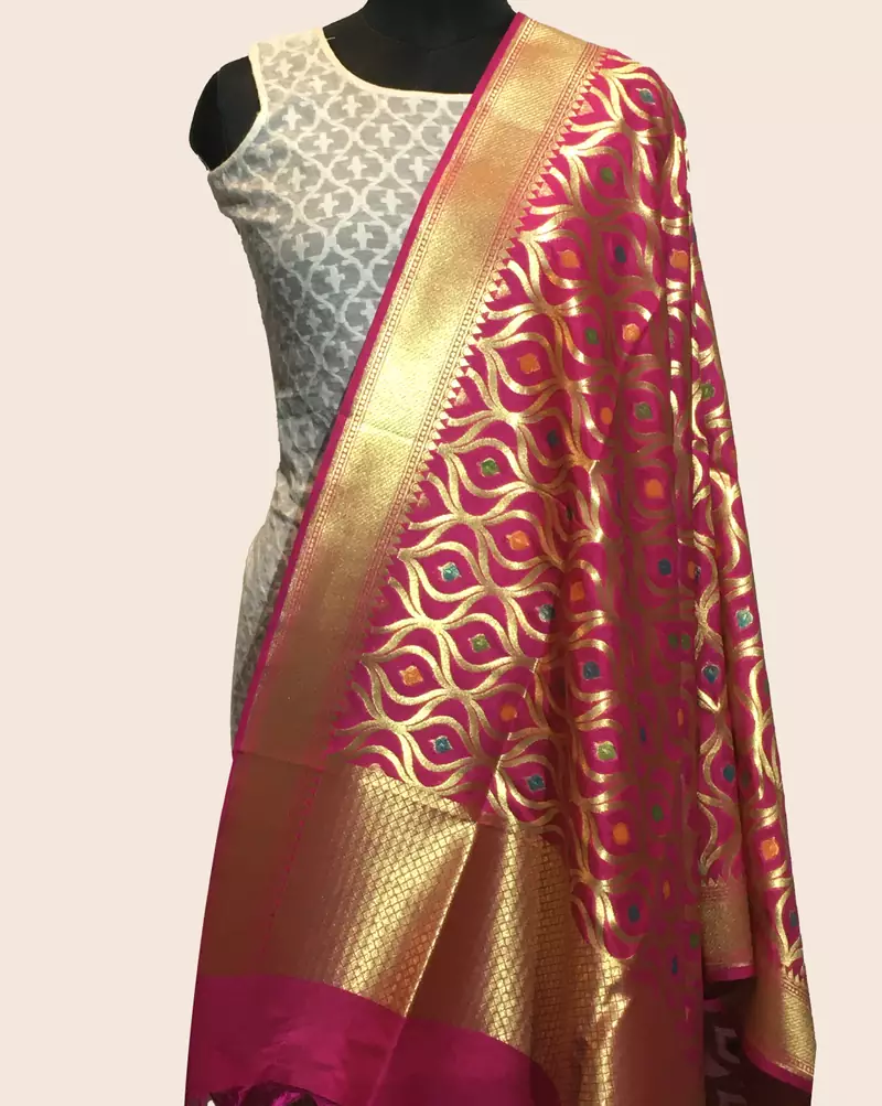 Banarasi kataan Silk Meena Dupatta
