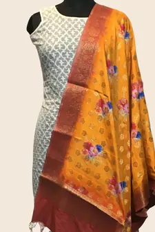 Banarasi kataan silk digital print dupatta