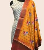 Banarasi kataan silk digital print dupatta