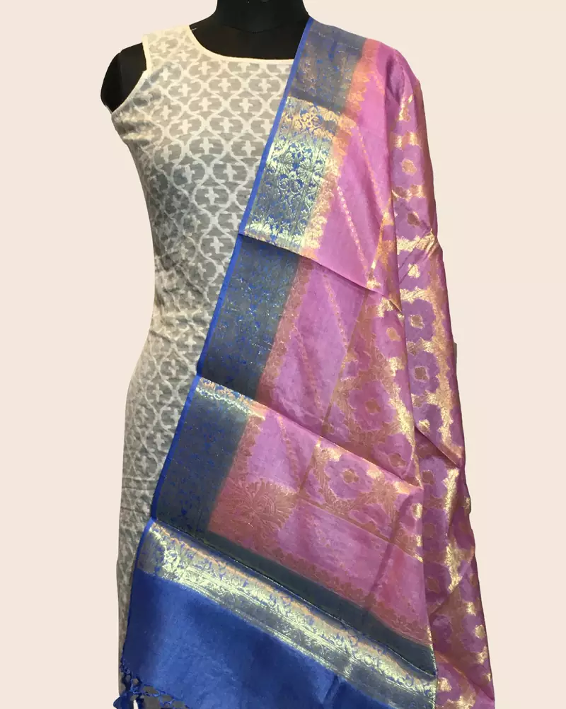 banarasi pure tusser silk dupatta