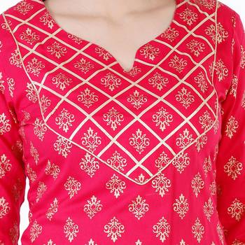 UseCart Rayon gold printed & Gotta Patti Work  kurta & kurti pink 5